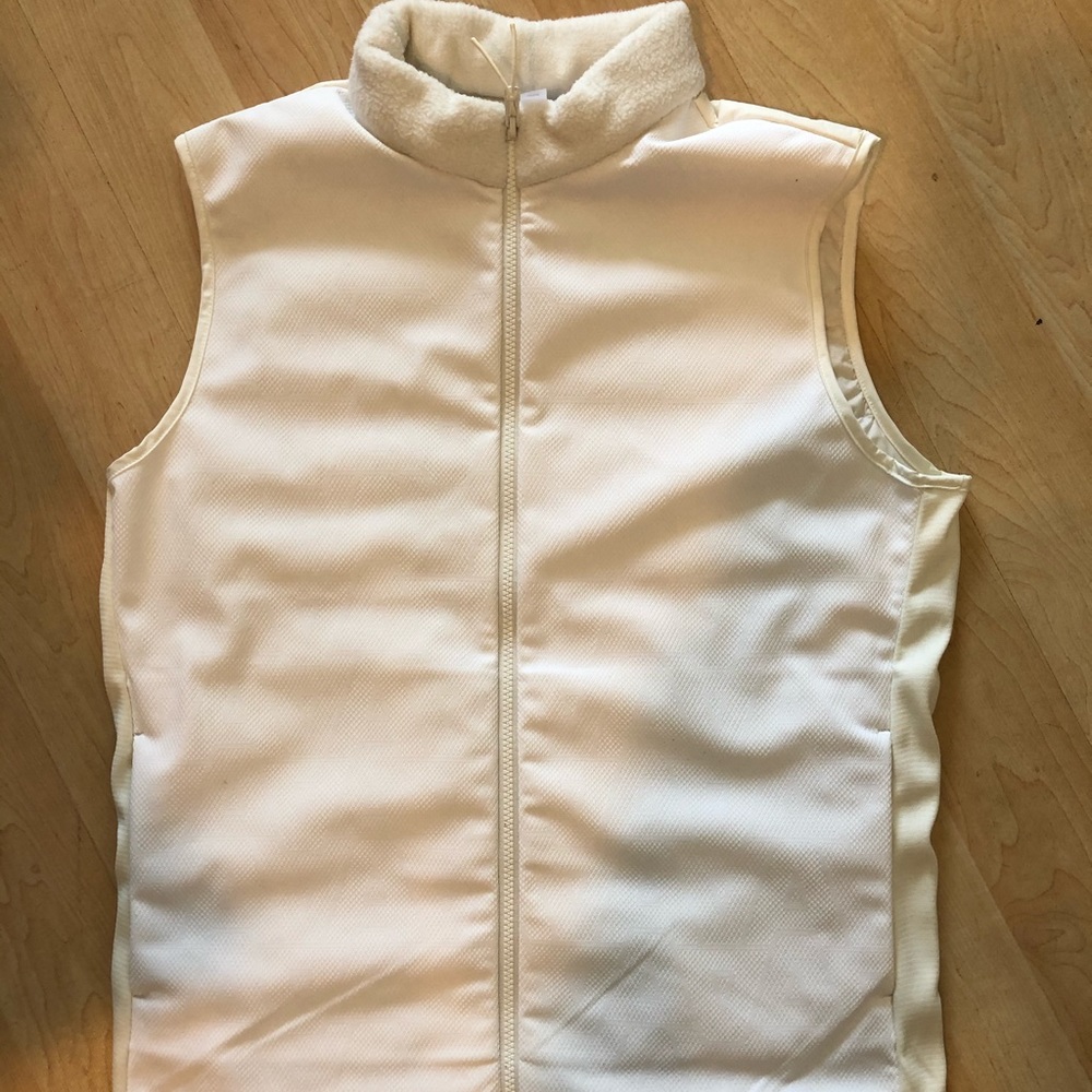 White Adidas fleece vest